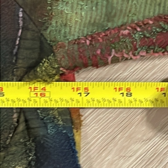 Michael Tyler Women’s Button Front Short Small Colorful Patchwork Lagenlook - Picture 10 of 12